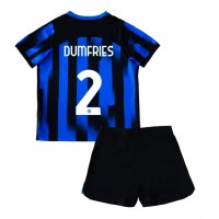 Inter Milan Denzel Dumfries #2 Heimtrikotsatz Kinder 2023-24 Kurzarm (+ Kurze Hosen)